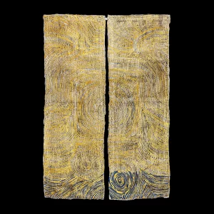 Impronta A, 2015. 150×100 cm; papel de seda japonés, grafito, tela y acrílico.