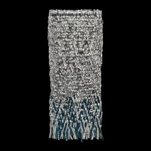Ombrío A, 2017. 165×70 cm; lino, gesso, acrílico y paladio.