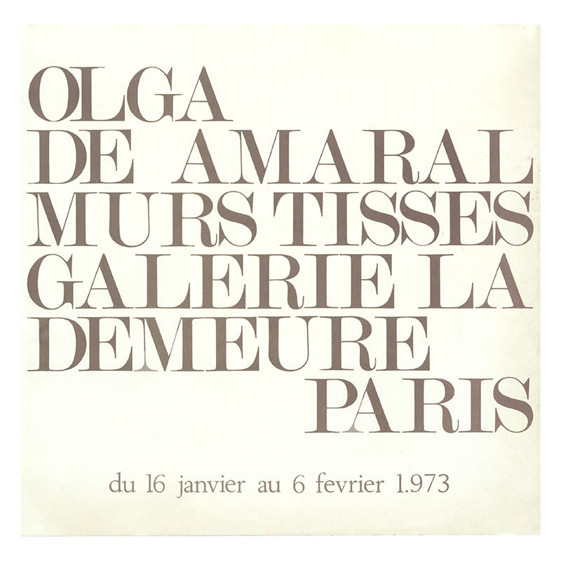 Olga de Amaral: Murs Tisses, 1973